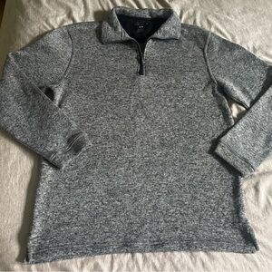 Haggar Gray Zip Up Sweater Casual Knit